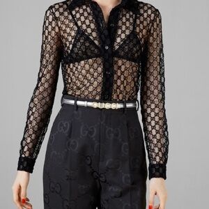 Size 80-  Gucci Buckle Thin belt